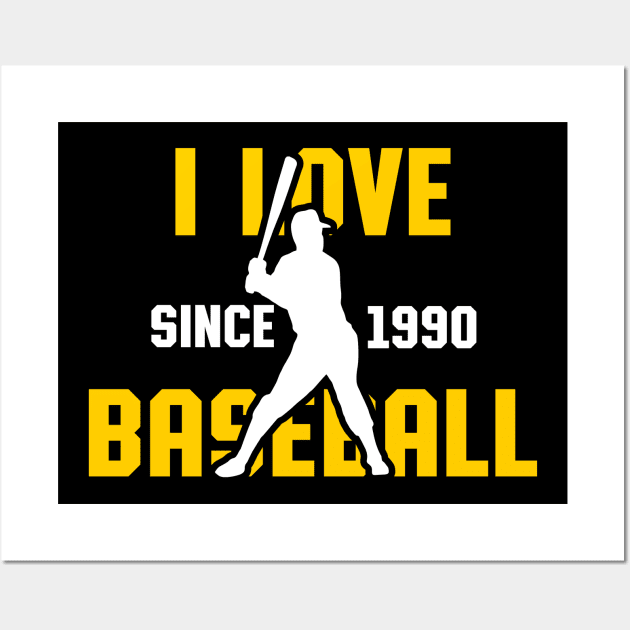 I Love Baseball Since 1990 Wall Art by victorstore